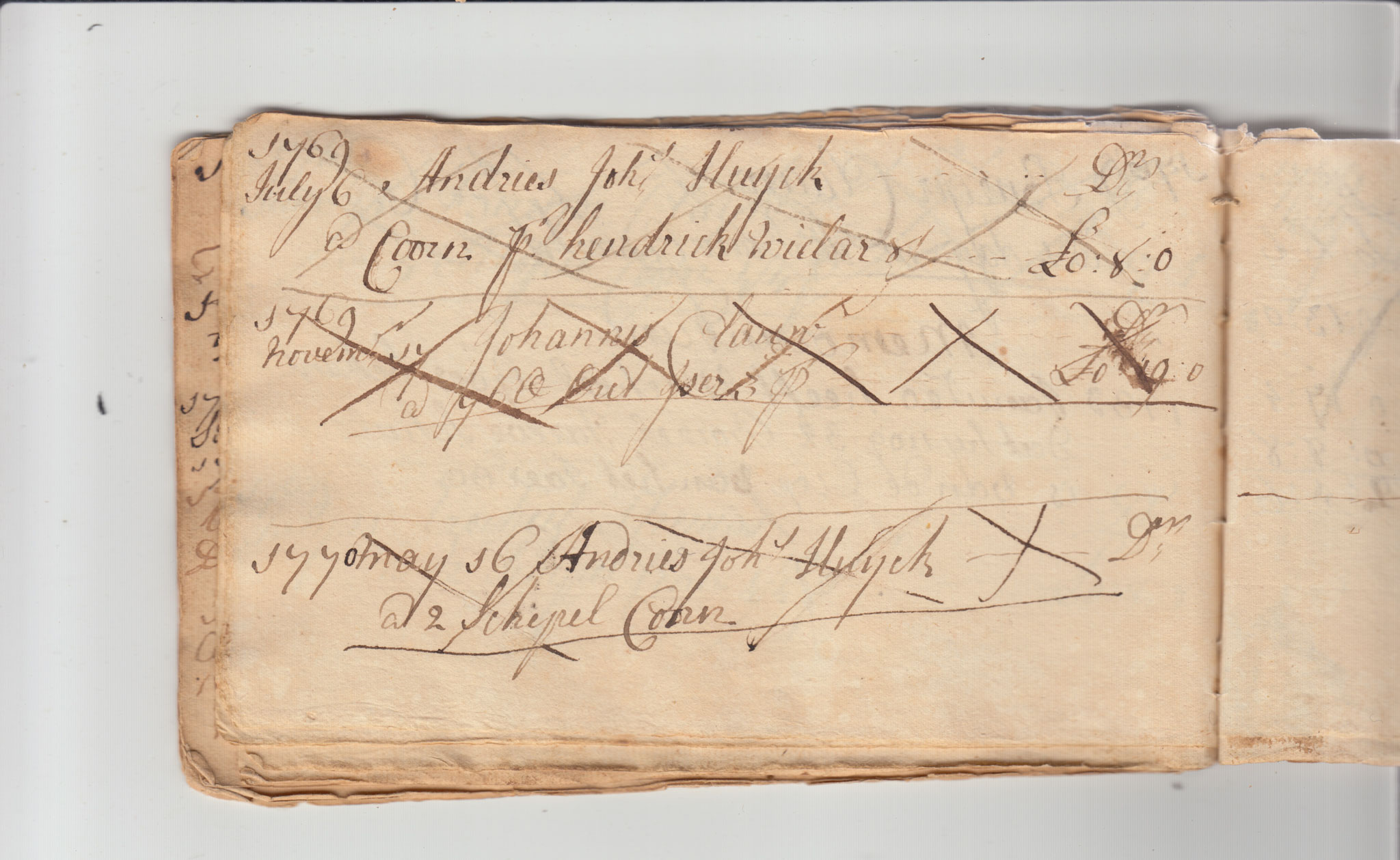 BH105 Pg 32, 1759-1771 & 1783 - Farm Sales Account Book - Pages 31-44